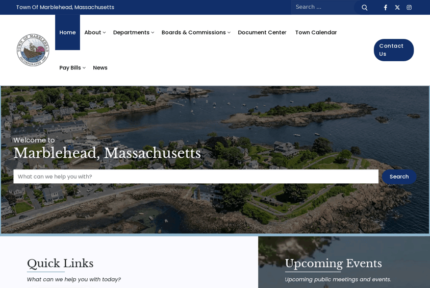 Marblehead MA website screenshot