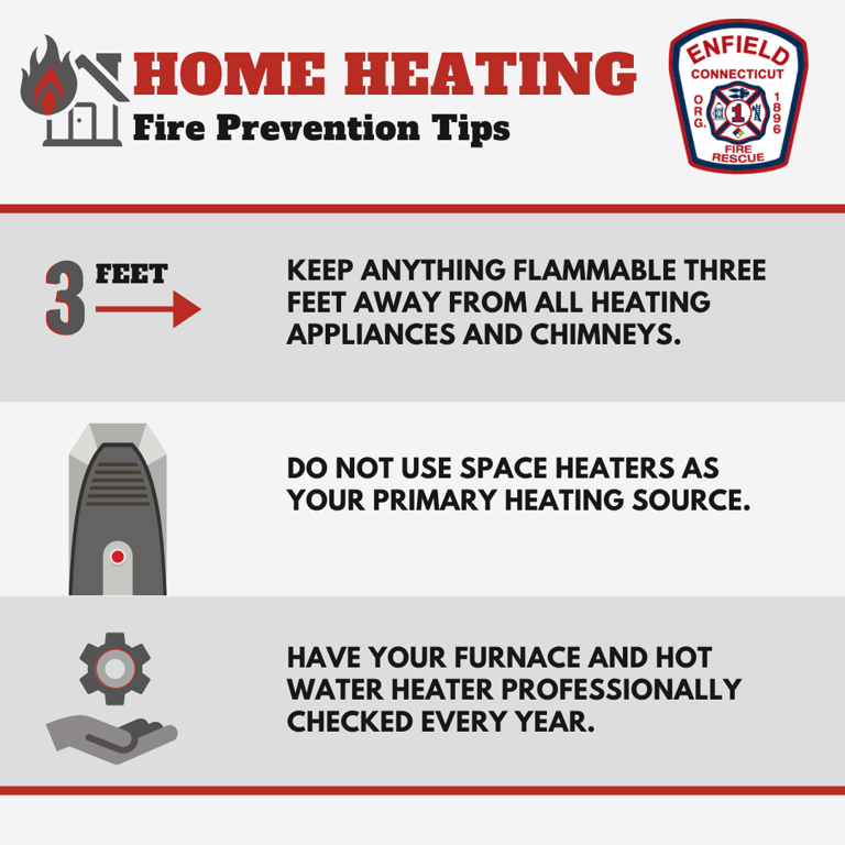 Enfield Fire District 1 Offers Residents Home Heating Safety Tips