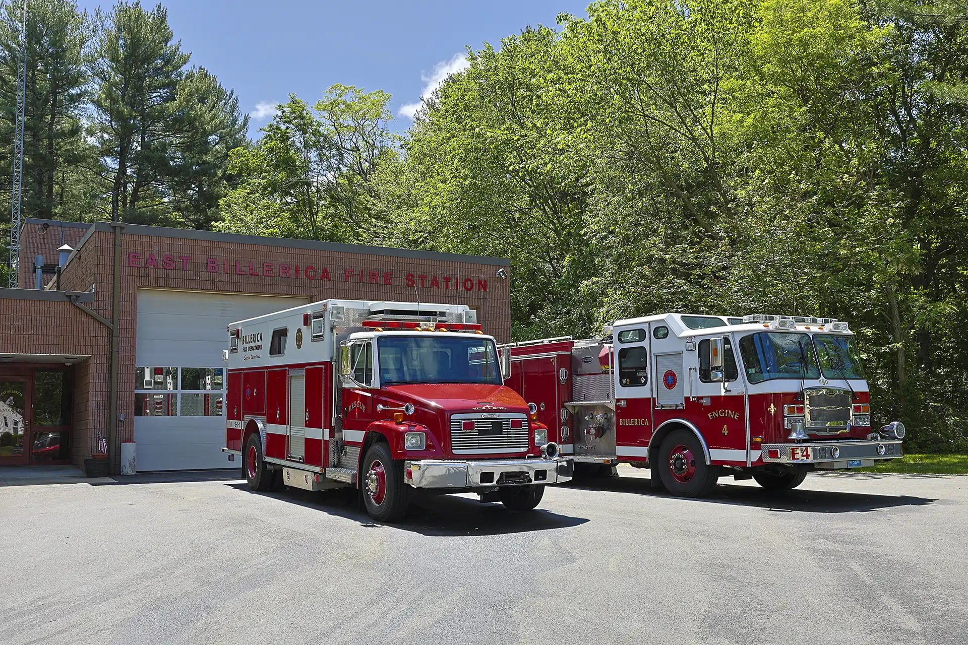 Exterior view of the Billerica Fire Department Headquarters.