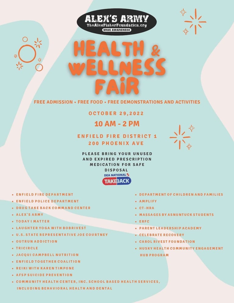 Enfield Fire District No. 1 Invites Community Members to Attend Health & Wellness Fair/Drug Take-Back Day
