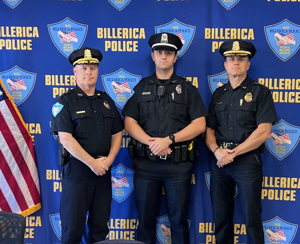 From left to right are Lieutenant Commander Frank Mirasolo, Officer Robert Lee, Chief Roy Frost.