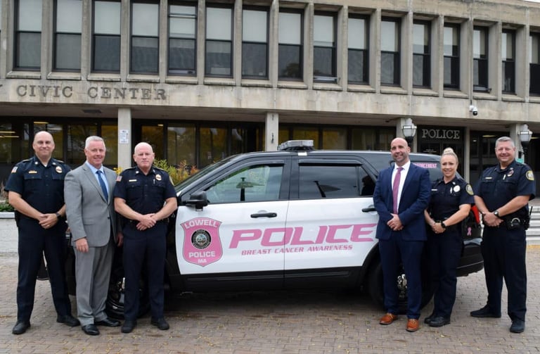 Lowell Police Department Unveils Breast Cancer Awareness Cruiser