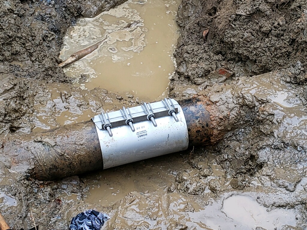 The Groveland Water and Sewer Department and East Coast Excavation on Friday repaired a water main break that had forced Pentucket Regional Middle and High Schools to go remote for the day. (Courtesy Photo)