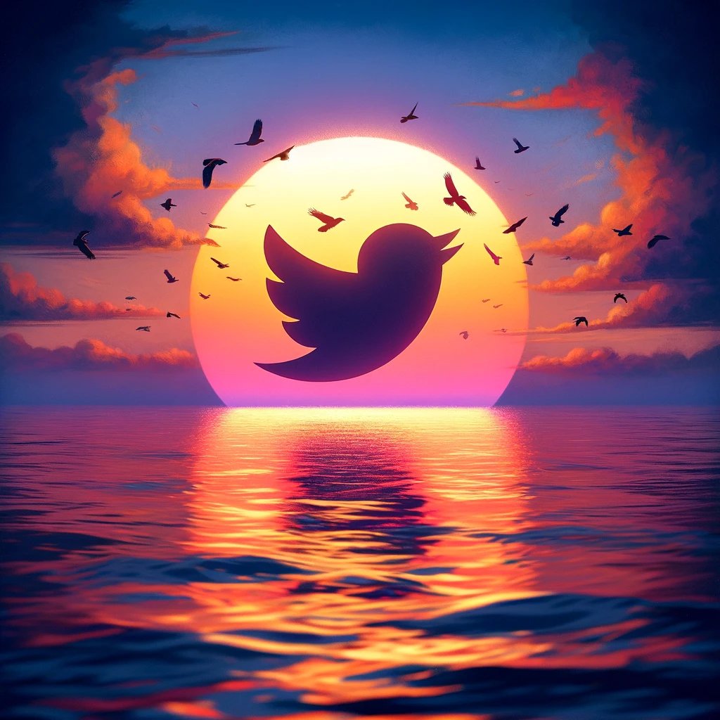 Sunsetting Twitter (ChatGPT Illustration)