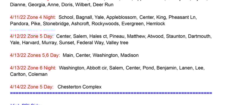 Groveland Water and Sewer Shares Spring 2022 Hydrant Flushing Schedule