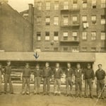 New appointees drilling in the Drill Yard on Bristol St., South End, in 1906. John L. Glynn 5th from left.