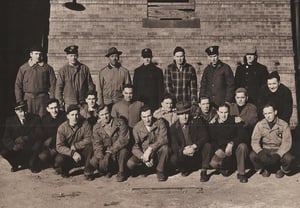 Drill School, including Paul F. Cook, 2nd from right, rear row, in Jan. 1947 @ 60 Bristol St., South End.