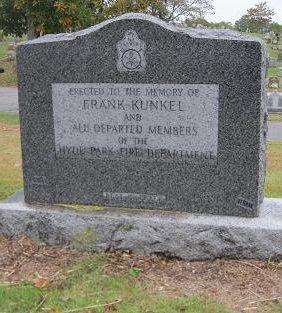 Gravestone at Fairview Cemetery, Hyde Park, honoring members of the Hyde Park Fire Department.