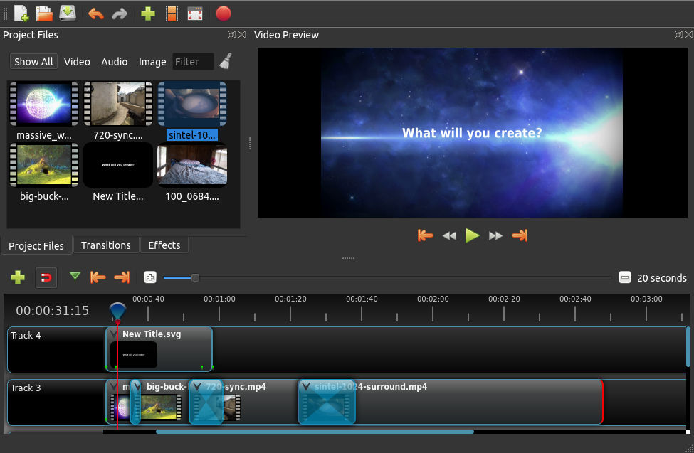 OpenShot main interface