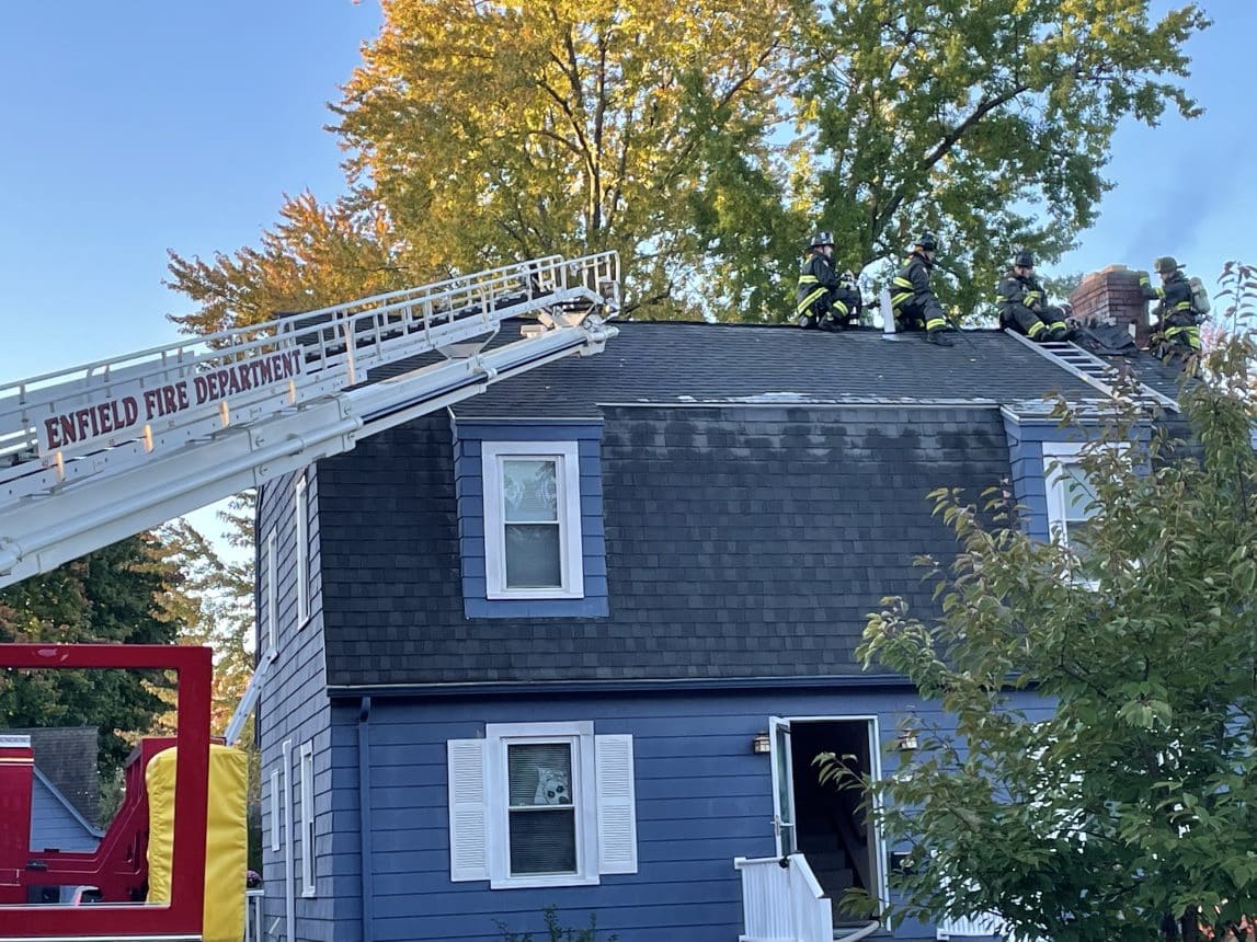 Enfield Fire District No. 1 extinguished an attic fire on Hillside Avenue on Wednesday, Oct. 19. (Photo courtesy Enfield Fire District No. 1)