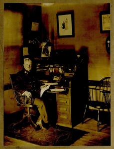 Captain John Williams at his desk, circa 1928.