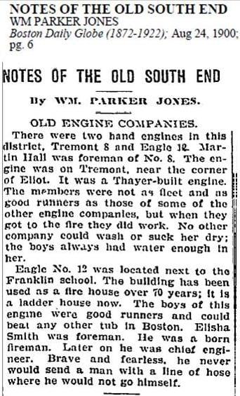1900 newspaper story on the firehouse.