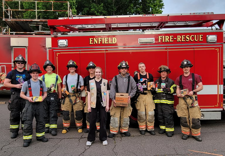 Enfield Fire District No. 1 Thanks Enfield Girl Scouts for Cookie Delivery
