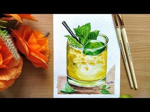 A painted image of a cocktail.