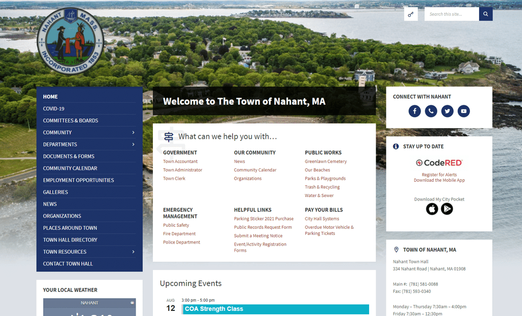 Town of Nahant Launches New site Town of Nahant, Massachusetts