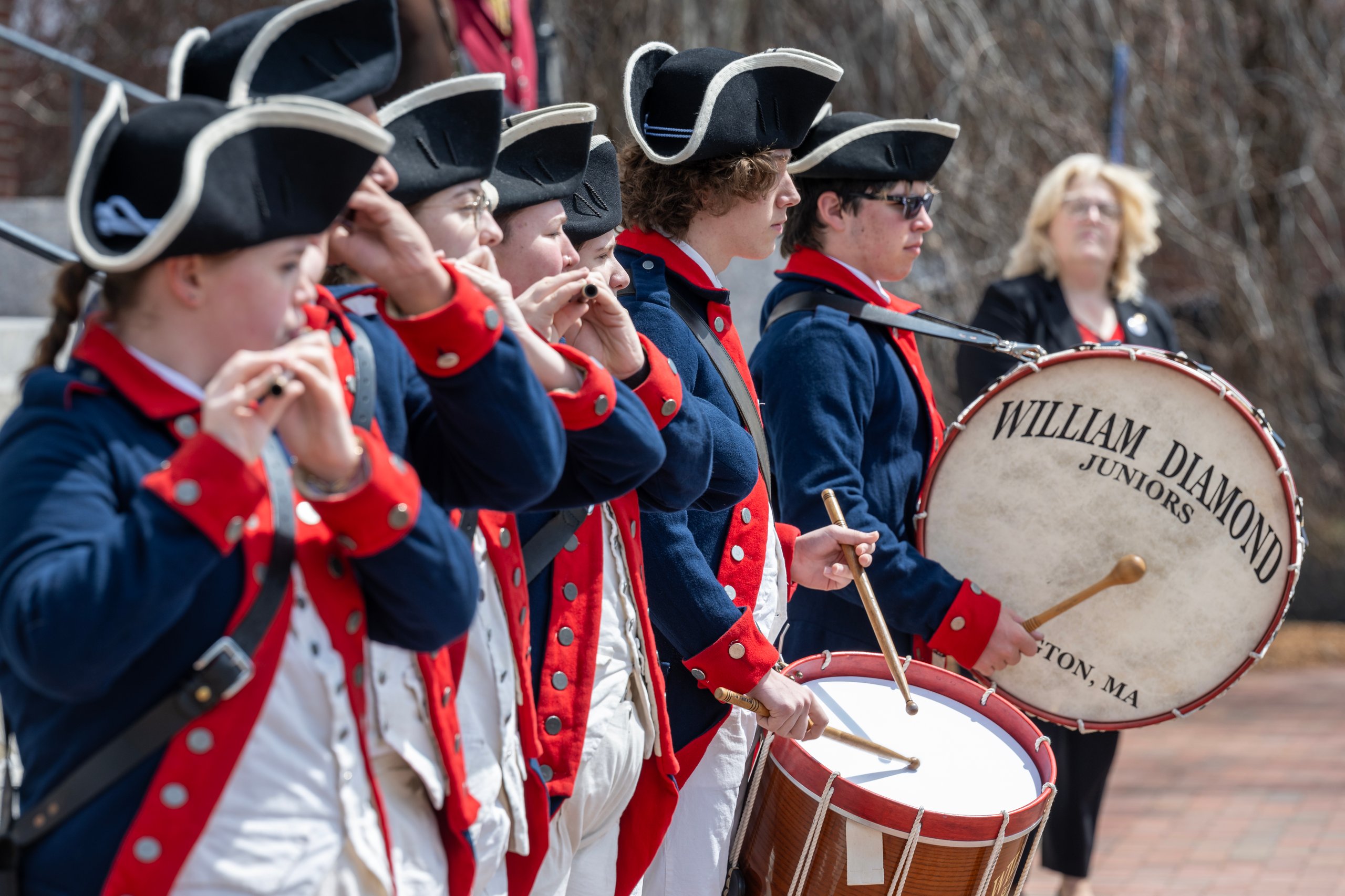 William Diamond Junior Fife Drummers at the Annual Patriots Day parade in Lexington.