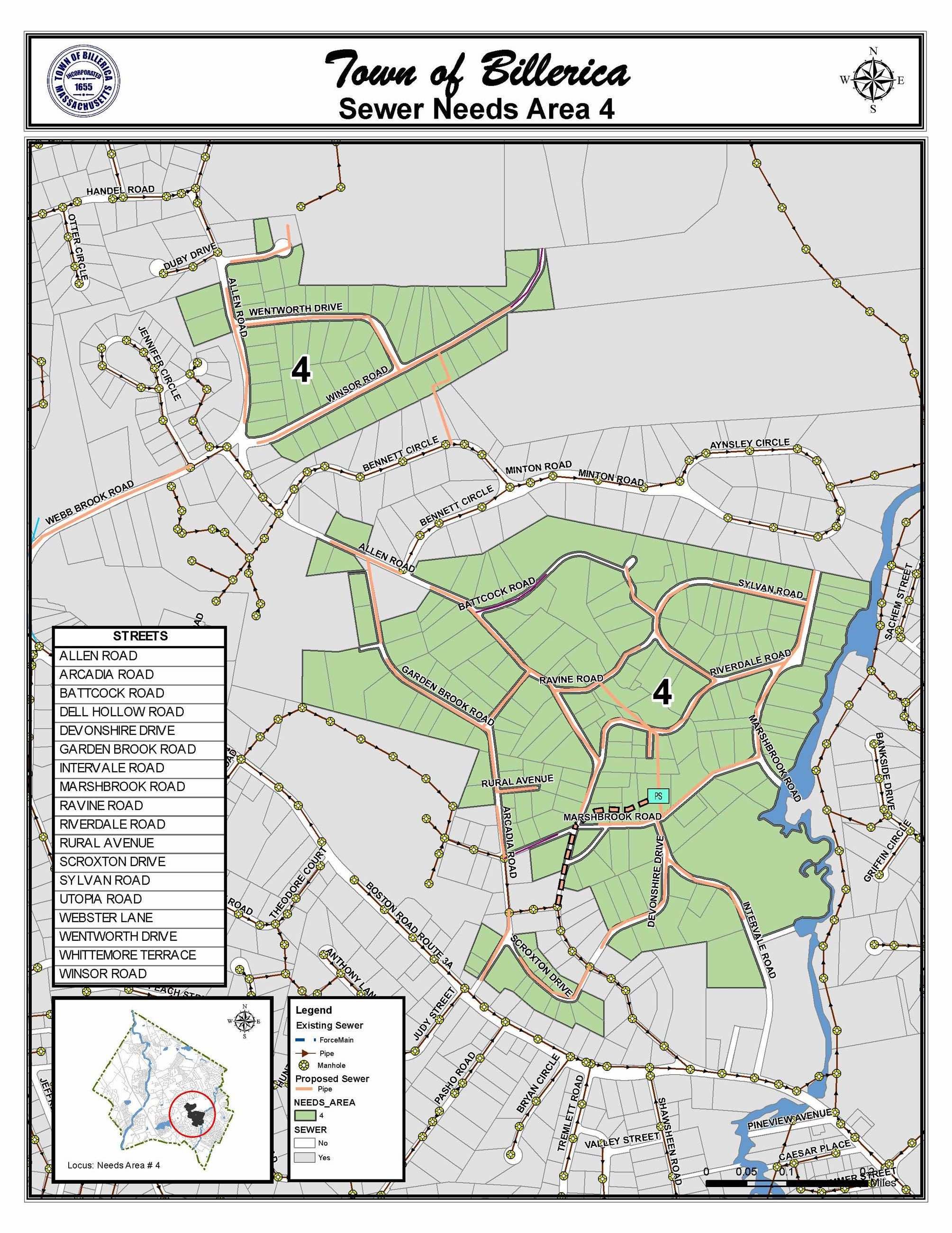 Sewer Needs Area 4 map.