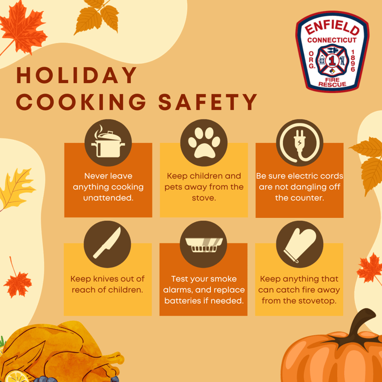 Enfield Fire District No. 1 Offers Safety Tips for Cooking This Holiday Season