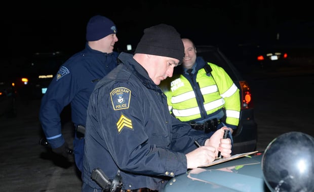 Stoneham Police Sergeant Tom Heller participated in the training session. (Courtesy Photo)