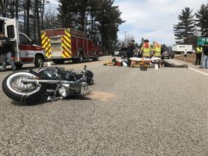 Firefighters responded to Milton Road near Rt. 202 for a reported motorcycle crash on Monday. (Rochester Fire Department Courtesy Photo)