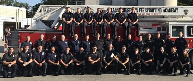 On Friday, July 14, 2017, 36 recruits (34 men and two women) graduated from the Massachusetts Fire Academy. They came from the 19 fire departments of: Burlington, Cambridge, Falmouth, Framingham, Franklin, Leominster, Mansfield, North Attleboro, Natick, Needham, New Bedford, Newton, Norfolk, Sandwich, Somerville, Sudbury, Tewksbury, Whitman, and Yarmouth. (Massachusetts Department of Fire Services/Courtesy Photo)