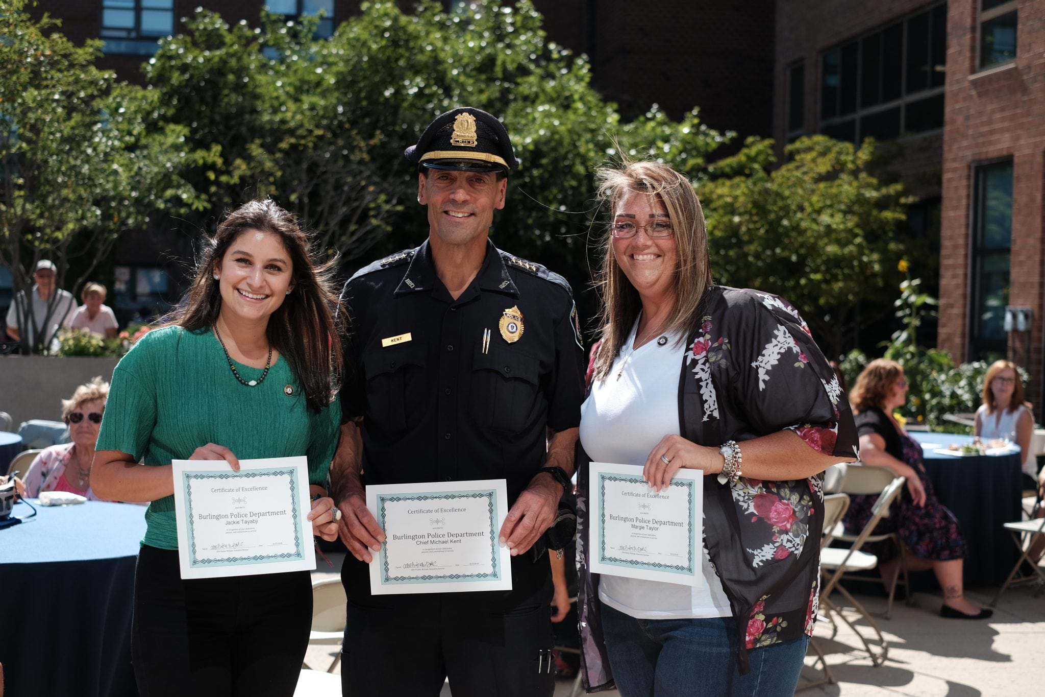P.A.A.R.I AmeriCorps Recovery Coach Jackie Tayabji, Burlington Police Chief Michael Kent and AmeriCorps Program Coordinator Margie Taylor (Courtesy Photo)