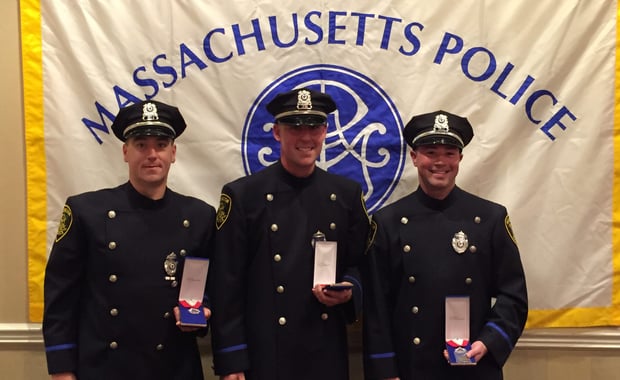 Arlington Police Officers Mike Foley, Scott Paradis, and Brett Blanciforti received Medals of Valor on Thursday. (Arlington Police Photo/Courtesy)