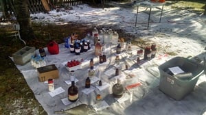 An assortment of chemicals and paraphernalia were found in the aftermath of a fire in Tuesday. (North Reading Police Department Courtesy Photo)