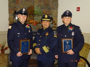 From left to right: Officer William Kannan, Chief Joseph Solomon, Officer Matthew Morel. (Courtesy Photo)