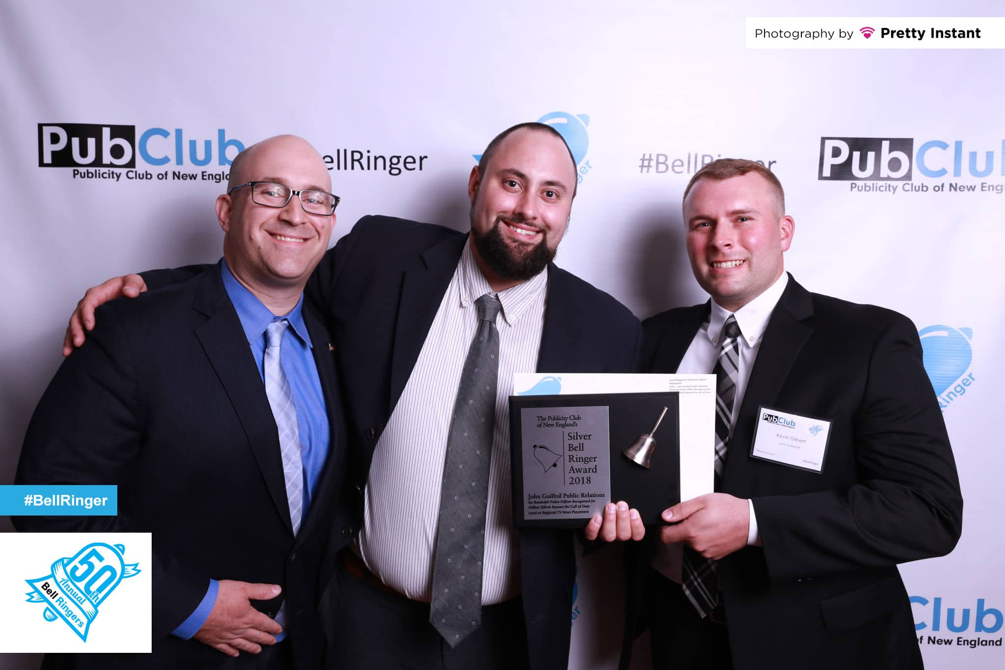 Left-to-right: John Guilfoil, Benjamin Paulin, and Randolph Police Officer Kevin Gilbert. (Pretty Instant/Courtesy Photo)