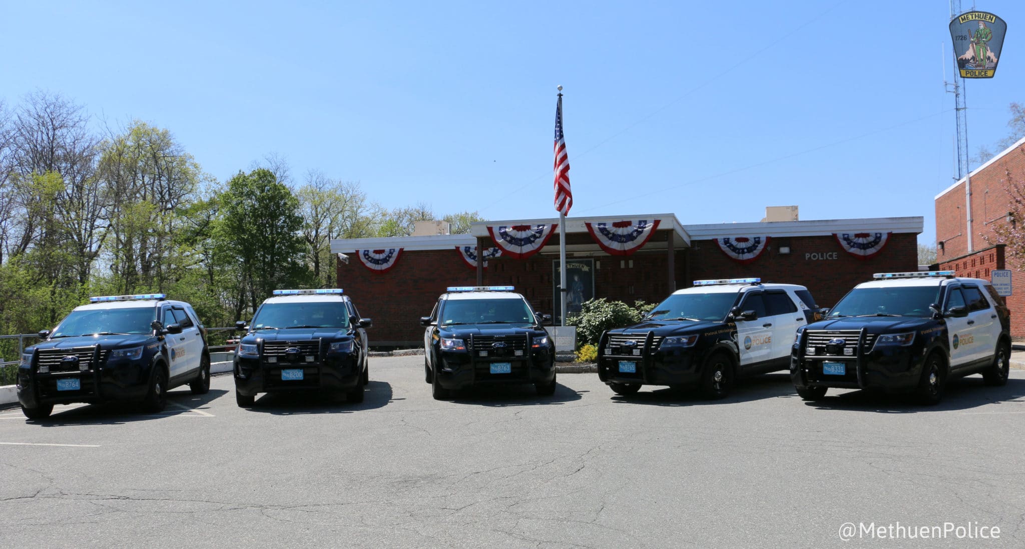 The Methuen Police Department placed five new Ford Police Interceptor SUVs into service last week. (Photo Courtesy of Methuen Police)