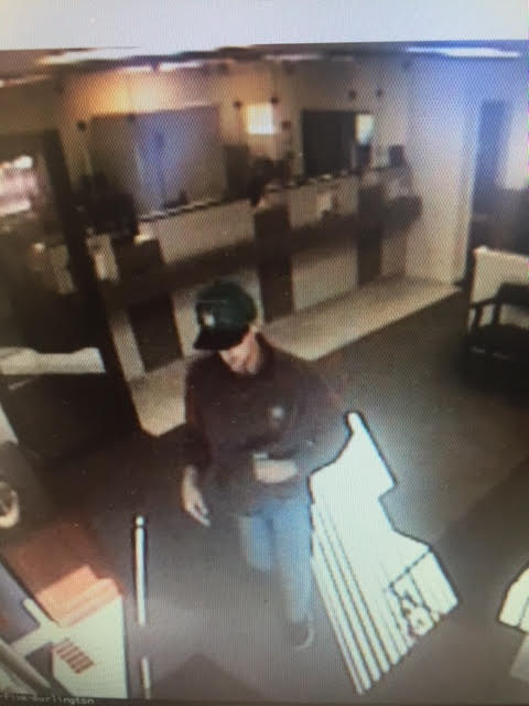 Burlington Police are actively searching for a man who robbed a Salem Five Bank this afternoon. (Courtesy Photo)