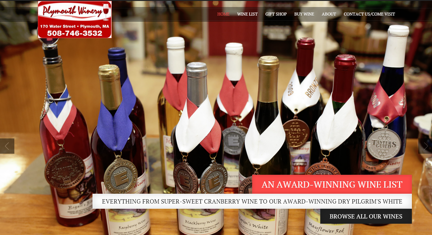 The new Plymouth Winery website, powered by Wordpress and HTML5!