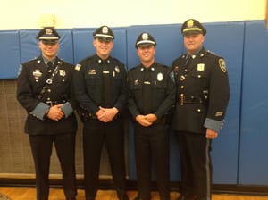 Pictured left to right: Officer Charles Ciccotelli, Officer Brian Murphy, Officer Matthew Lemire and Lt. Jon Hubbard. (Courtesy of the Ipswich Police Department)