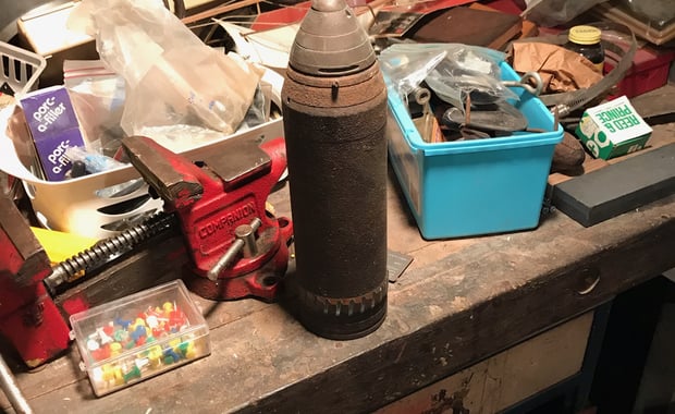 An inert 75mm tank shell was found on a basement workbench by the daughter of an 86-year-old Gloucester resident in Monday.