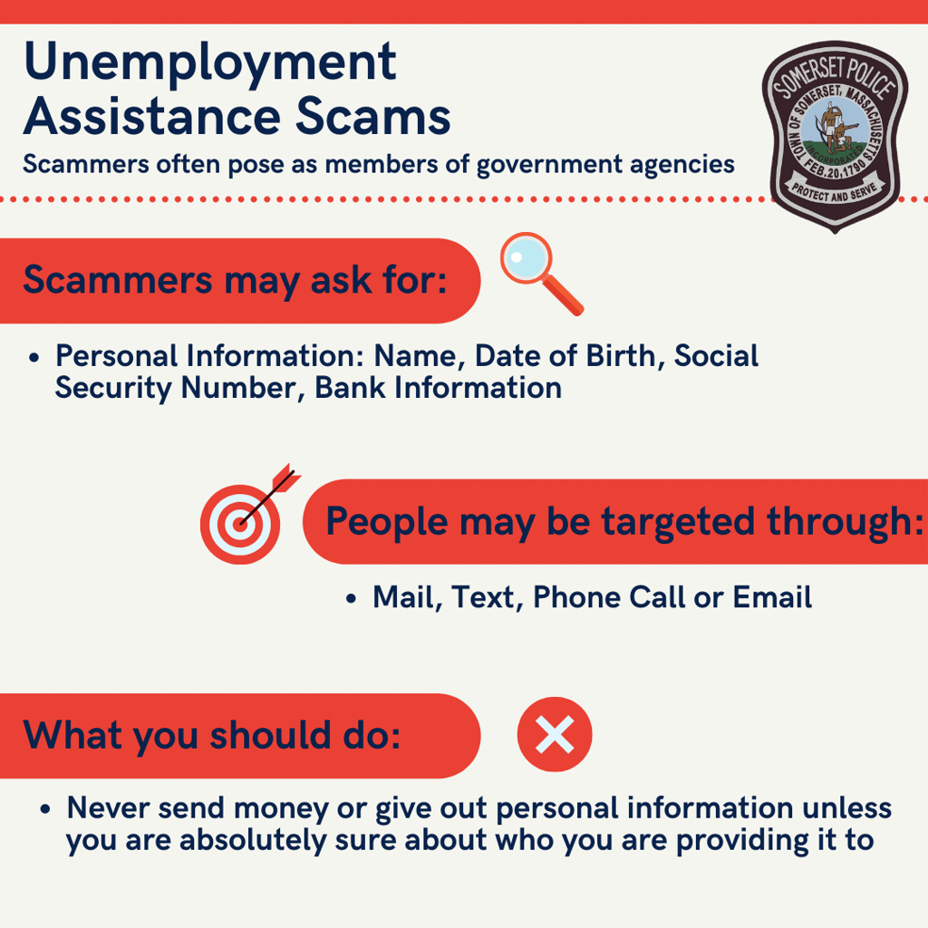 Somerset Police Department Warns Residents of Unemployment Benefits