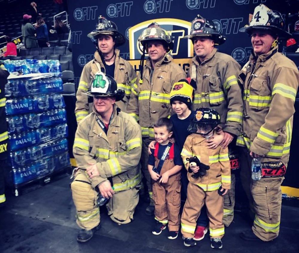 Gloucester Firefighters participate in a prior Boston Bruins BFit Challenge. (Photo Courtesy Gloucester Fire Department)