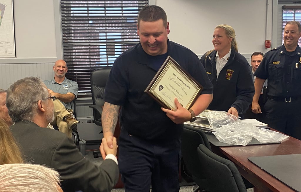 *PHOTOS* Members of Maynard Police and Fire Departments Receive Life