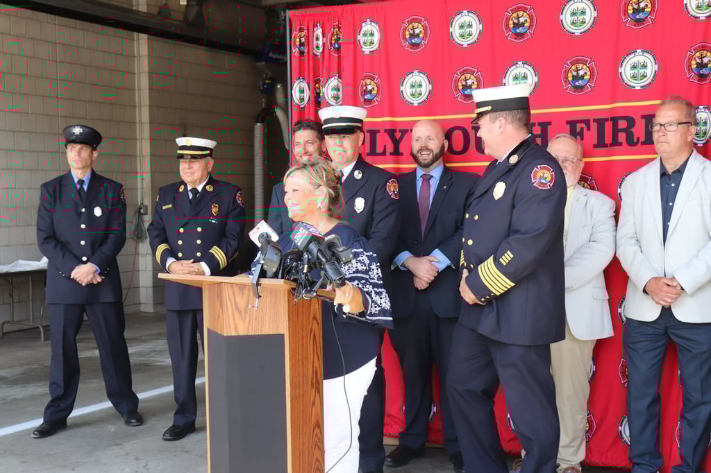 Plymouth Fire Hosts Helmet Ceremony Honoring Retired