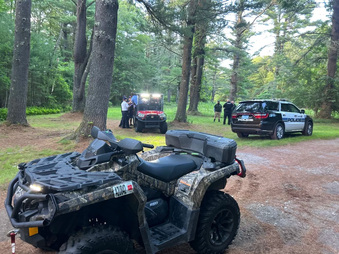 All-terrain vehicles and first responders at rescue scene