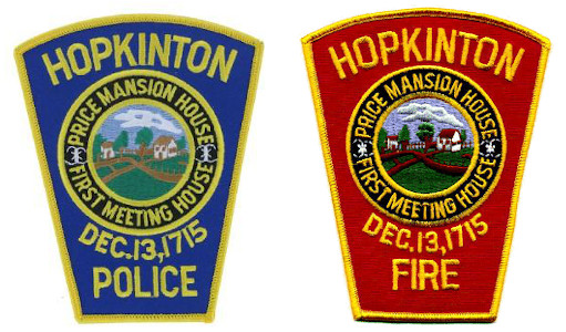 Hopkinton Police and Hopkinton Fire badges