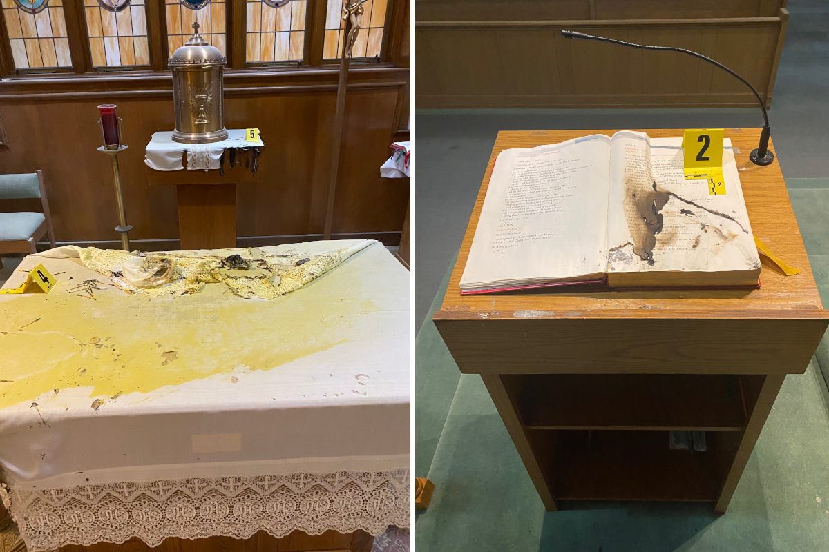 Fire damage at East Bridgwater church