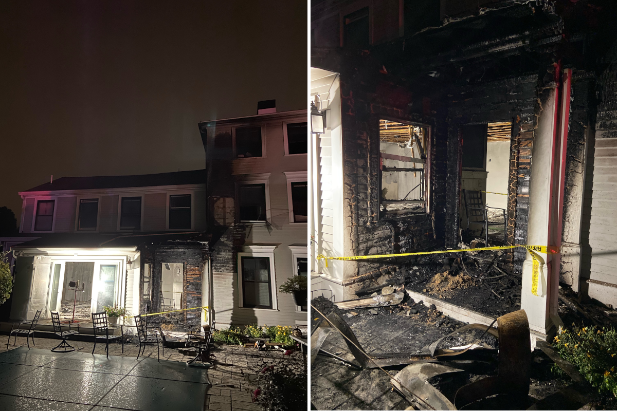 Fire damage at Newburyport duplex