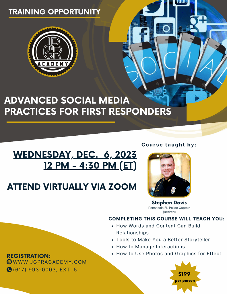 Advanced Social Media Practices for First Responders