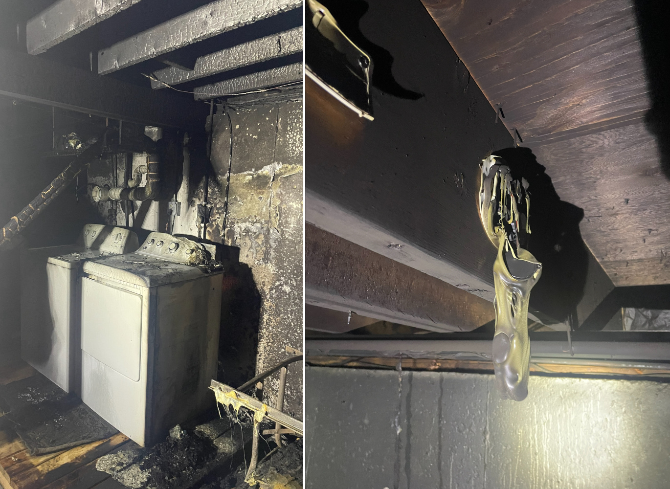 Composite image of damage from West Newbury fire.