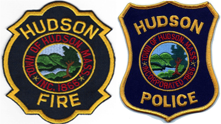 Hudson fire, police department badges