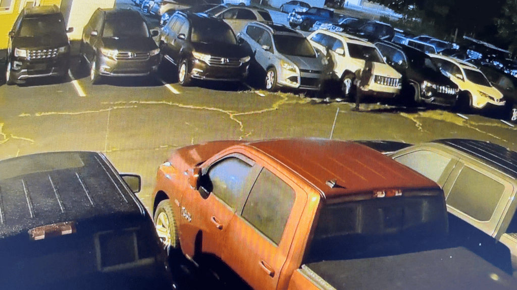 Whitman Police car break-ins surveillance video still image