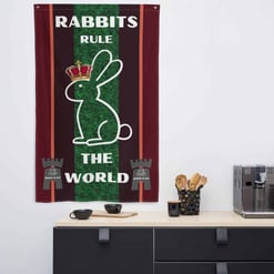 Vibrant rabbit and guinea pig themed banner with crown and crown icons, perfect for pet supplies branding.
