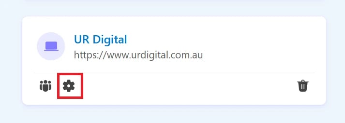 Image showing the settings gear icon for urdigital.com.au