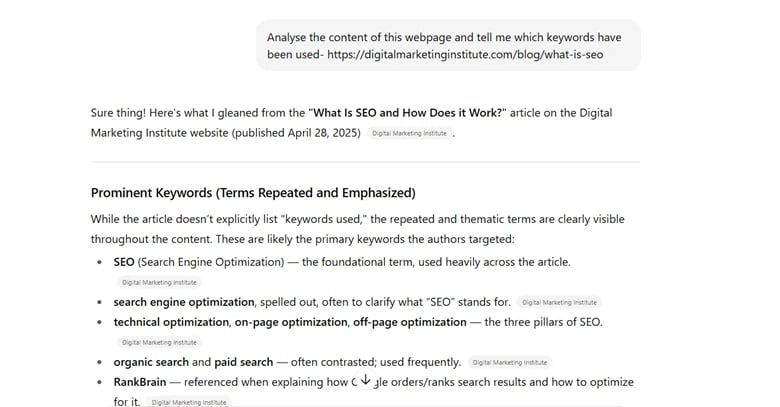 ai chat response example